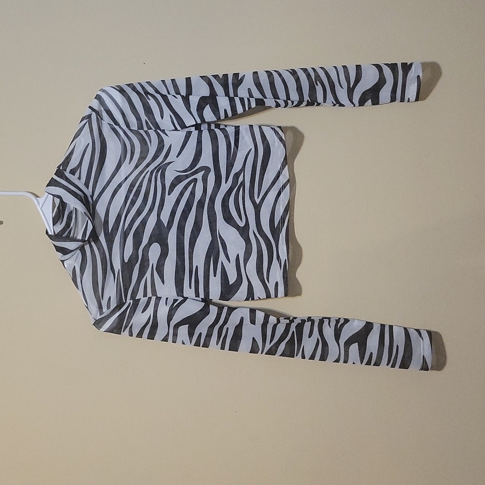 SHEIN Mesh Zebra Shirt